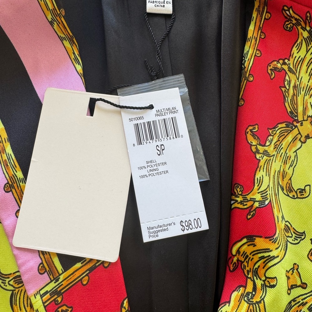 Industry- NWT Notched Collar Multi Color Printed Blazer Jacket - Picture 10 of 14